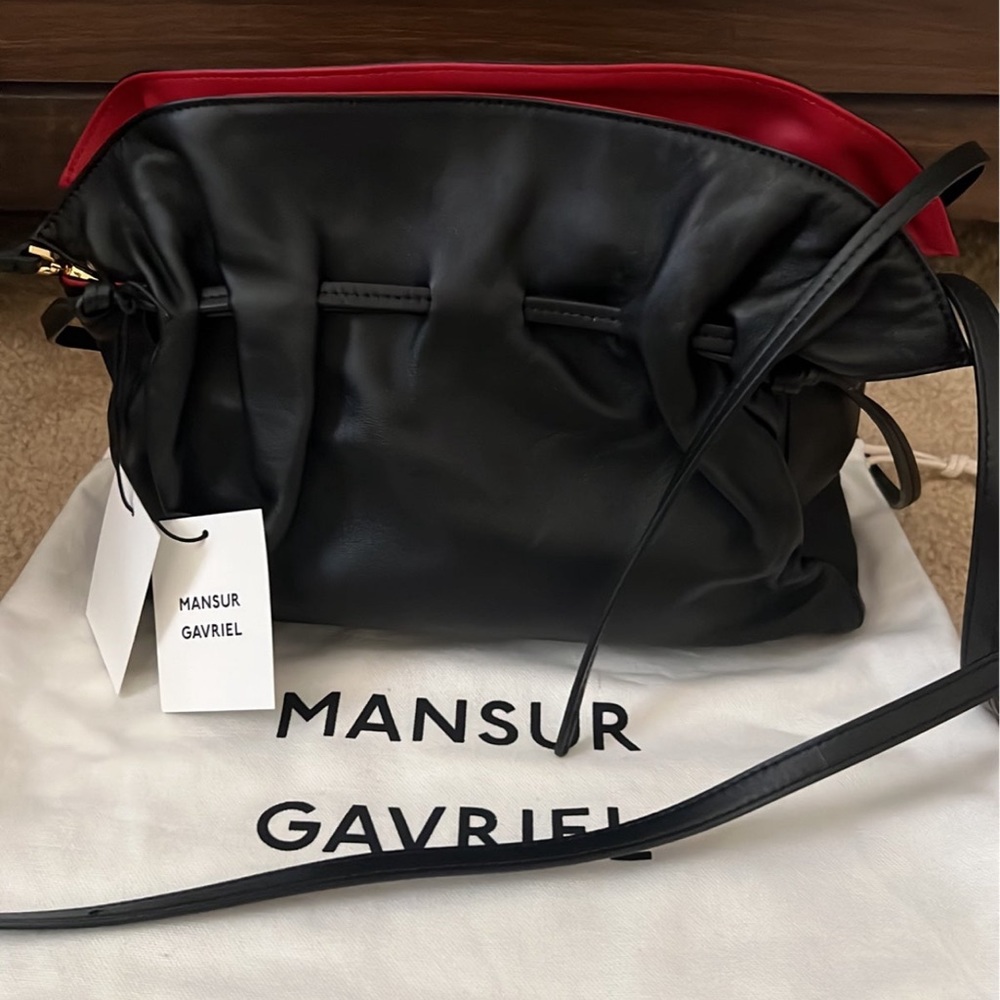 Mansur Gavriel Brand New Protea Bag Black/Flamma Crossbody Kept Unused